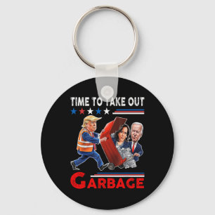 Porte-clés Drôle Garbage Pour Trump 2024 - Il Est Temps De So