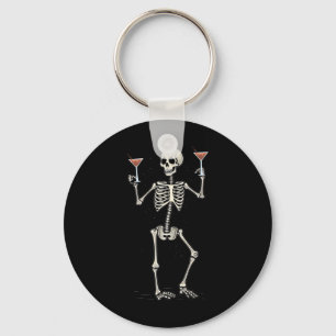 Porte-clés Drôle Halloween Squelette Boire Manhattan Tail