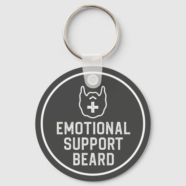 Porte-clés Drôle Homme's Emotional Support Beard Joke Gift (Recto)