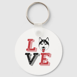 Porte-clés Drôle J'Aime Sibérien Husky Je Coeur Mon Amoureux 