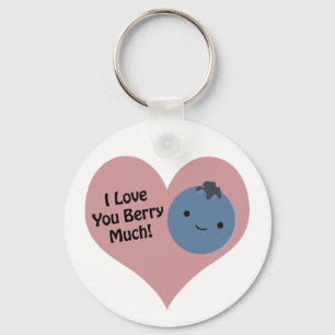 Porte-clés Drôle Je T'Aime Berry Beaucoup mignon Kawaii Blue