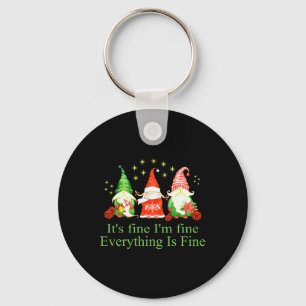 Porte-clés Drôle je vais bien tout va bien Gnome Noël