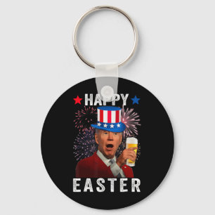 Porte-clés Drôle Joe Biden Confus Joyeuses Pâques Pour Le 4 J