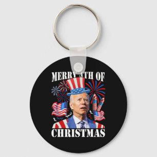 Porte-clés Drôle Joe Biden Joyeux 4 de Noël 4 juillet