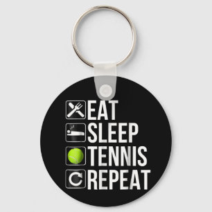 Porte-clés Drôle Joueur de tennis cadeau - Mange Sleep Tenni