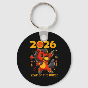 Porte-clés Drôle Kawaii Lunaire 2026 Année du Cheval Chinois 
