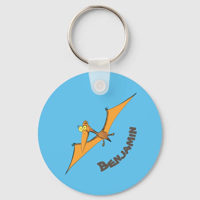 Porte-clés Drôle mignon dessin animé de pterodactyle volant o (Recto)