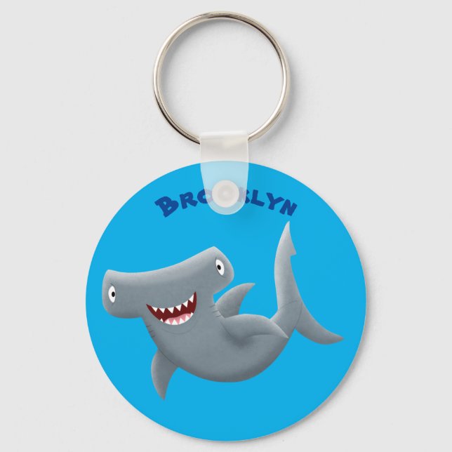 Porte-clés Drôle mignon requin marteau dessin animé (Recto)
