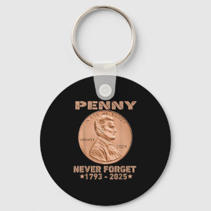 Porte-clés Drôle N'Oubliez Jamais Penny Coin 1 Cent Retro 202