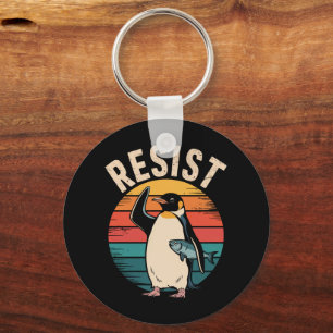 Porte-clés Drôle Penguin Résiste À La Manifestation Contre Le