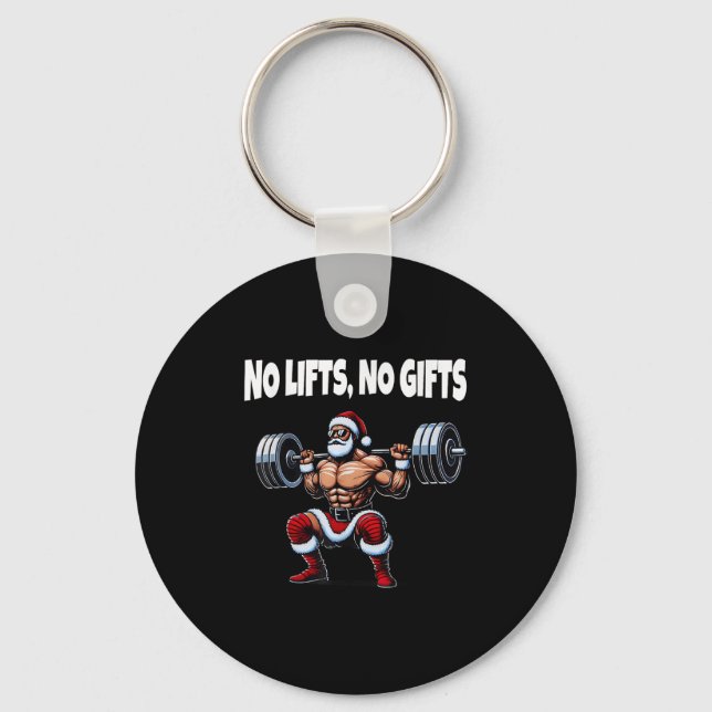 Porte-clés Drôle Père Noël Gym Lifting Swole Père Noël mauvai (Recto)