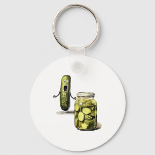 Porte-clés Drôle Pickle Surprend Un Concombre Et Un Bocal De