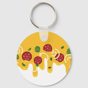 Porte-clés Drôle Pizza au Fromage Rétro Coulant Keto Party