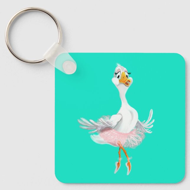 Porte-clés Drôle Porte - clé avec Ballerina Duck - Vos Couleu (Recto)