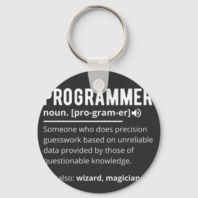 Porte-clés Drôle Programmer Code Développeur Définition (Recto)
