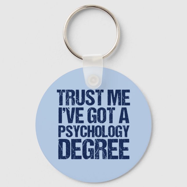 Porte-clés Drôle Psychologie Diplôme (Recto)