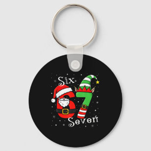 Porte-clés Drôle Six Sept 6 7 Mème Noël Père Noël Elfe Numéro