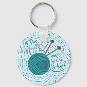 Porte-clés Drôle Tricot Knitter Aiguilles de fils Humour