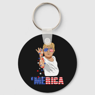Porte-clés Drôle Trump sel Merica liberté 4 juillet cadeaux