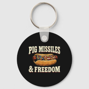 Porte-clés Drôles de cochons missiles et liberté 4 juillet