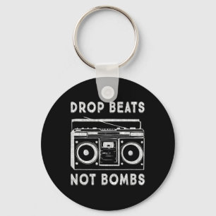 Porte-clés Drop Beats Not Bombs Anti-guerre Boombox Music Pea