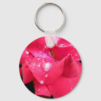 Porte-clés Droplets sur pétales Bague de clé