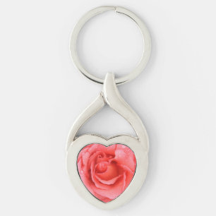 Porte-clés Drops d'eau rose romantique