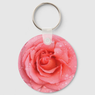 Porte-clés Drops d'eau rose romantique