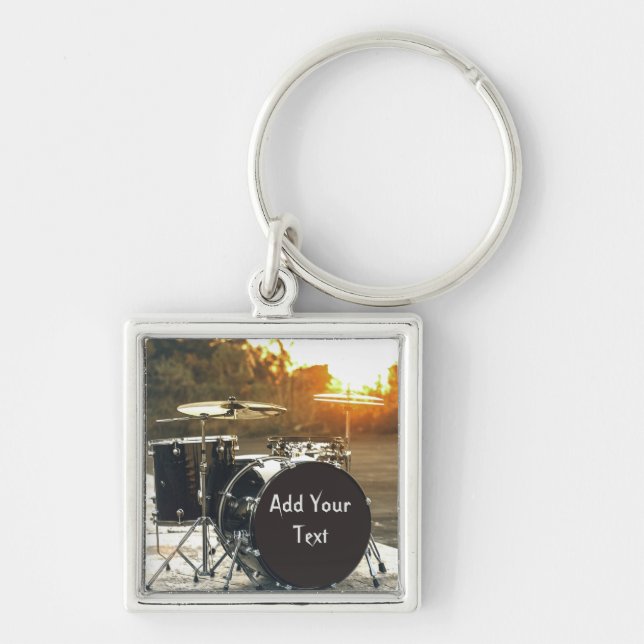 Porte-clés Drum Kit Drummer Rock Personnaliser la Personnalis (Devant)