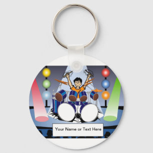 Porte-clés Drummer personnalisé - Dessin masculin