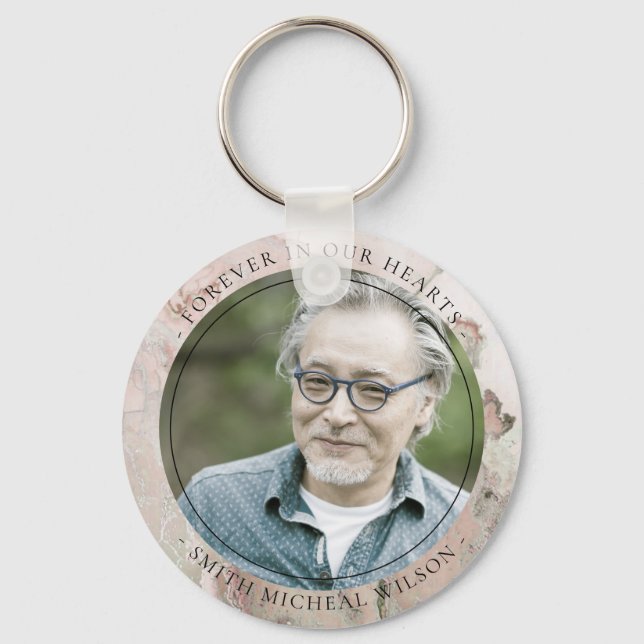 PORTE-CLÉS DUSKY ROSE GOLD PINK AGATE SYMPATHIE PHOTO MÉMORIA (Recto)