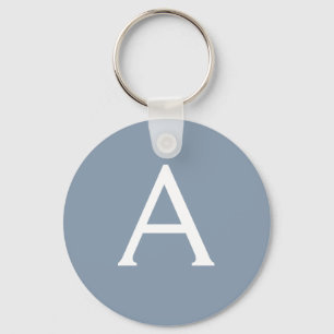 Porte-clés Dusty Blue minimaliste moderne Monogramme élégant