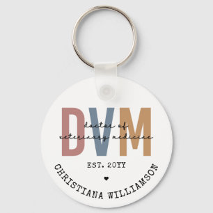 Porte-clés DVM personnalisé Docteur en médecine vétérinaire C