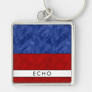 Porte-clés E Echo Nautical Signal Flag + Your Name