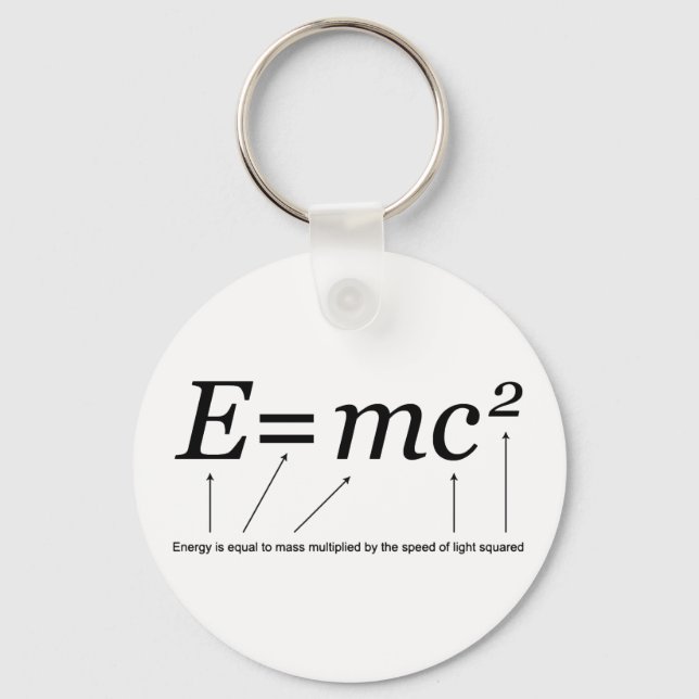 Porte-clés E=MC2 Théorie de la relativité d'Einstein (Recto)