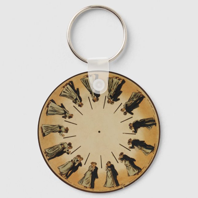 Porte-clés Eadweard Muybridge Couple Waltzing Phenakistoscope (Recto)