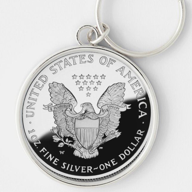 Porte-clés Eagle argenté américain 1 dollar (Devant)