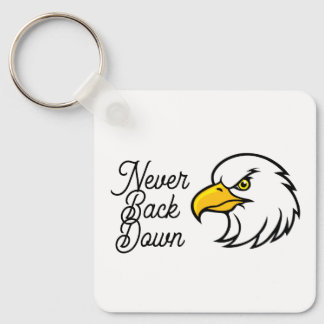 Porte-clés Eagle Keychain  Never Back Down Motivational Quote