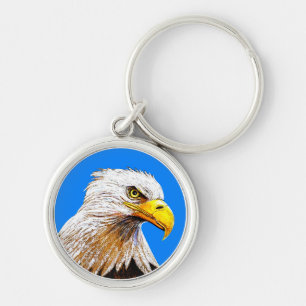 Porte-clés Eagle sur le bleu