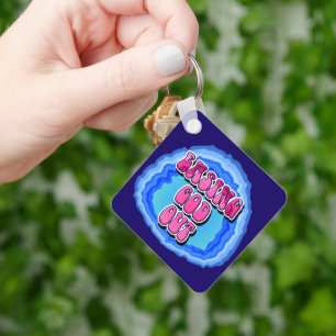 Porte-clés Easing GOD Out Geode Slogan avec une prière person