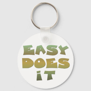 Porte-clés Easy It Recovery Slogan Citation Vert Or Texte