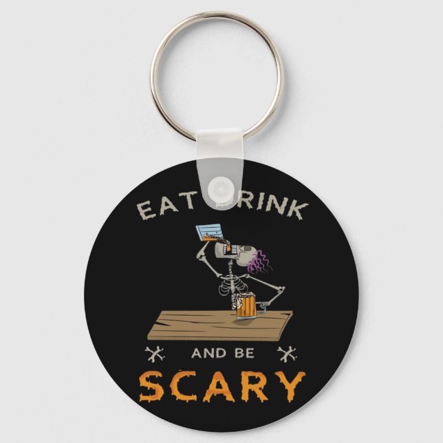 Porte-clés Eat Drink And Be Scary Aesthetic Graphic (Recto)
