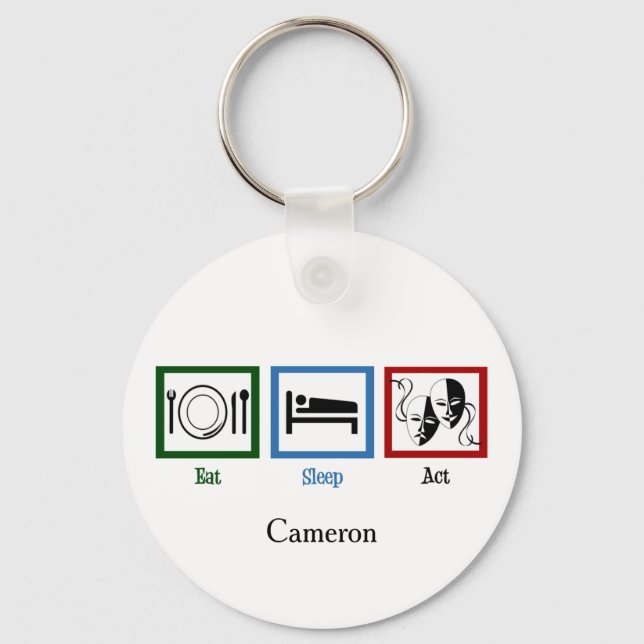 Porte-clés Eat Sleep Act Funny Theatre Acteur (Recto)