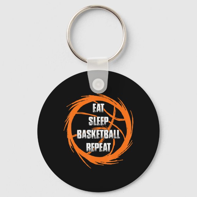 Porte-clés Eat Sleep Basketball Répéter l'entraîneur du joueu (Recto)