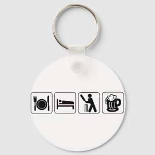 Porte-clés Eat, sleep cricket, beer. Funny design cricketers