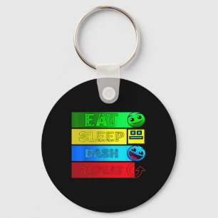 Porte-clés Eat Sleep Dash Répéter Video Game Géométrie Vidéo