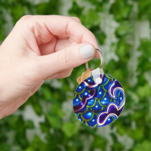 Porte-clés Écailles Bleues Lumineuses