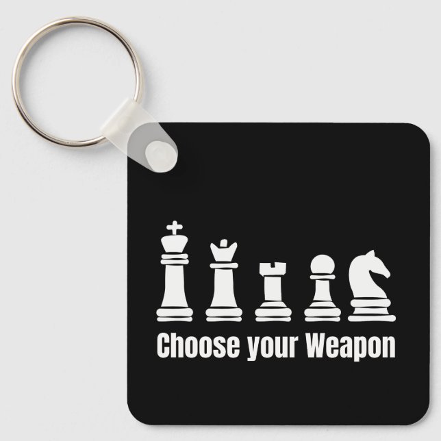 Porte-clés Échecs choisir votre arme rook évêque chevalier (Recto)