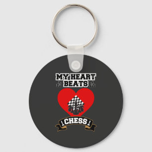 Porte-clés Échecs Coeur pièces Stratégie Jeu Amour Passion