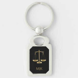 Porte-clés Échelles de justice - Noir et Or